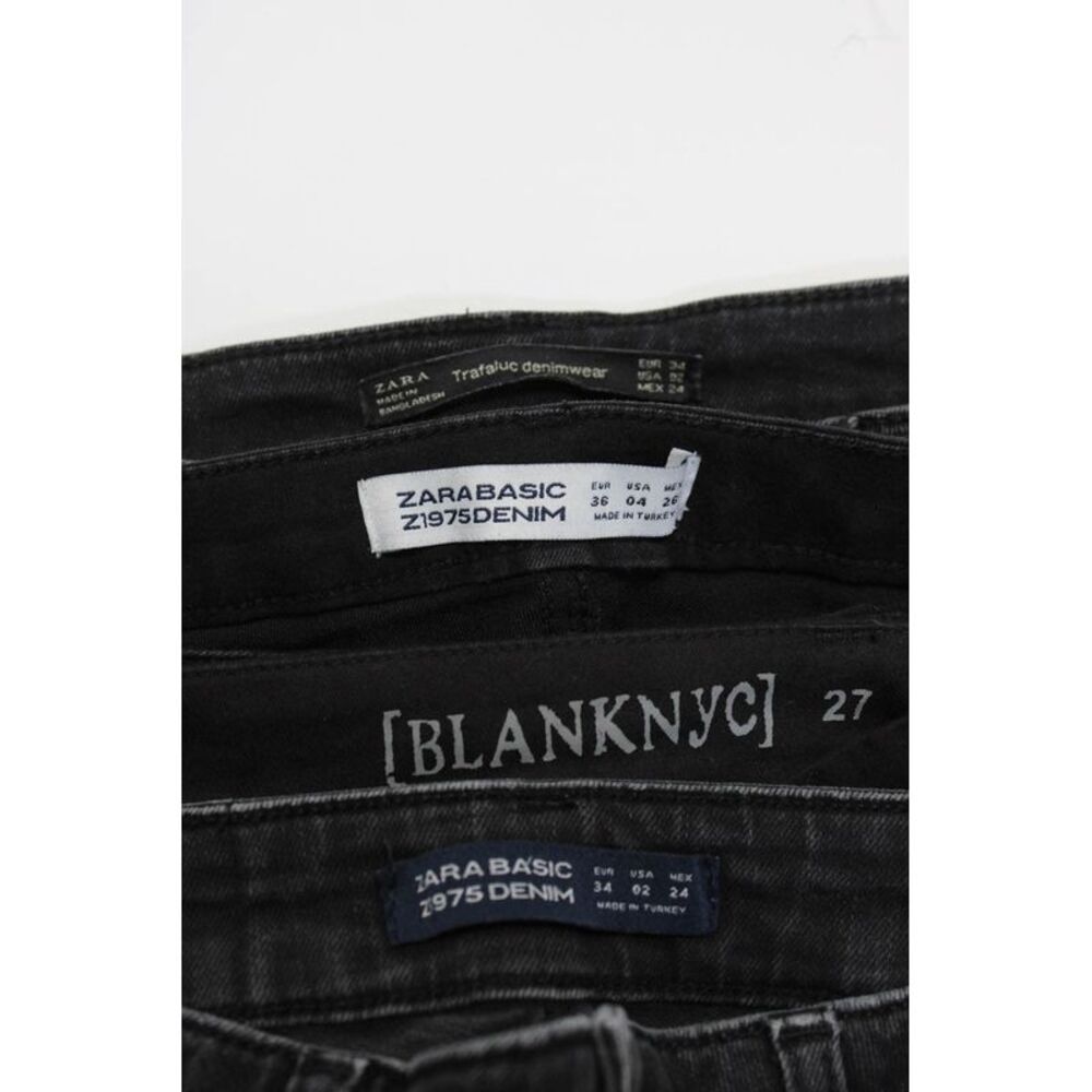 Zara Blank NYC Womens Stripe Sequined Skinny Jeans Pants Black Size 2 4 27 Lot 4 - Picture 3 of 3